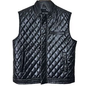 Stone Falcon Wms Sz Med Black Full Zip Light Quilted Puffer Vest